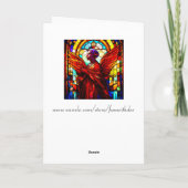 Carte Joli Vitrail Oiseau Art Noël (Dos)