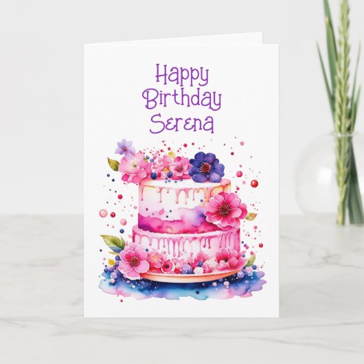 Carte Joli Whimsical Personalized Girl'anniversaire (Devant)