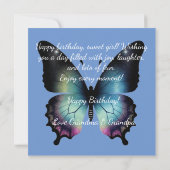 Carte Jolie aquarelle bleue Fairy Anniversaire (Dos)
