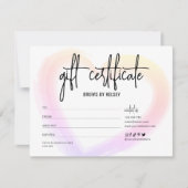 Carte Jolie aquarelle Coeur Valentines Bon cadeau (Devant)