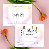 Carte Jolie aquarelle Coeur Valentines Bon cadeau