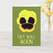 Carte Jolie aquarelle Fleur Jaune Pansie Se Bien (Fleur jaune)