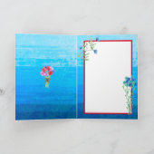 Carte Jolie aquarelle Fleurs Joyeux Anniversaire (Intérieur)