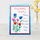 Carte Jolie aquarelle Fleurs Joyeux Anniversaire (Fleur jaune)