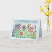 Carte Jolie Aquarelle Fleurs Whimsy (Fleur jaune)