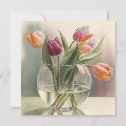 Carte Jolie aquarelle tulipes (Devant)