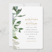 Carte Jolie aquarelle Verdure et Mariage floral (Devant)
