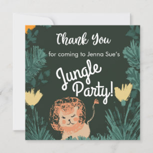 Carte Jolie Art de Lion de la Jungle Safari Fête d'Anniv