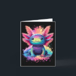 Carte Jolie Axolotl Coloré Splash Art Kawaii Animal Axo<br><div class="desc">Joli Axolotl Coloré Splash Art Kawaii Animal Axolotl</div>