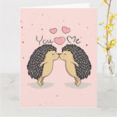 Carte Jolie Baise Baiseuse Hérisson (Fleur jaune)