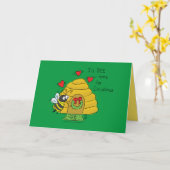 Carte Jolie Bee Christmas Drôle Cartoon de vacances (Fleur jaune)