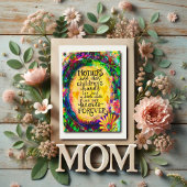 Carte Jolie citation du coeur de la mère florale jaune