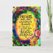 Carte Jolie citation du coeur de la mère florale jaune (Devant)