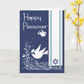 Carte Jolie colombe pour la pâque avec la feuille olive (Fleur jaune)