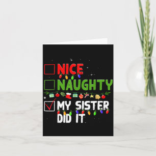 Carte Jolie Coquine Ma Soeur L'a Fait Pyjama De Noël En