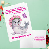 Carte Jolie couleur florale Lion de mer Anniversaire de 