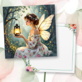 Carte Jolie couverture florale à thème fée