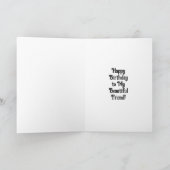 Carte Jolie dame de couleur rose Fleurs Anniversaire (Intérieur)