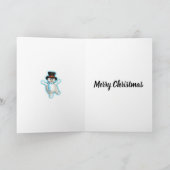 Carte Jolie danse Snowman Bleu Noël (Intérieur)