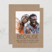 Carte Jolie Demande Simple Parrain Photo (Devant / Derrière)