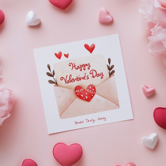 Carte Jolie enveloppe Joyeuse Saint-Valentin