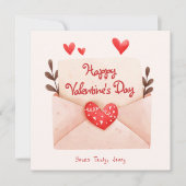 Carte Jolie enveloppe Joyeuse Saint-Valentin (Devant)