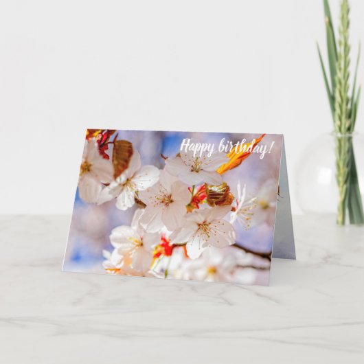 Carte Jolie Et Élégante Fleurs Sakura Au Printemps (Devant)