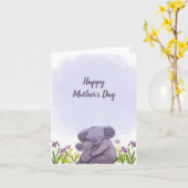 Carte Jolie famille de koalas fête des mères (Fleur jaune)