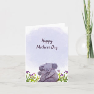 Carte Jolie famille de koalas pour la fête des mères