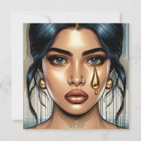 Jolie femme triste avec une larme d'or