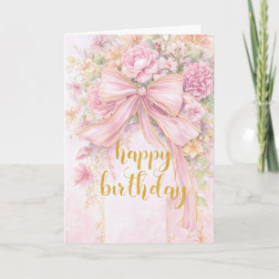 Carte Jolie Fête d'Anniversaire Florale