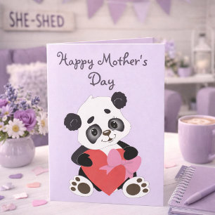 Carte Jolie fête des mères au Panda Lilas