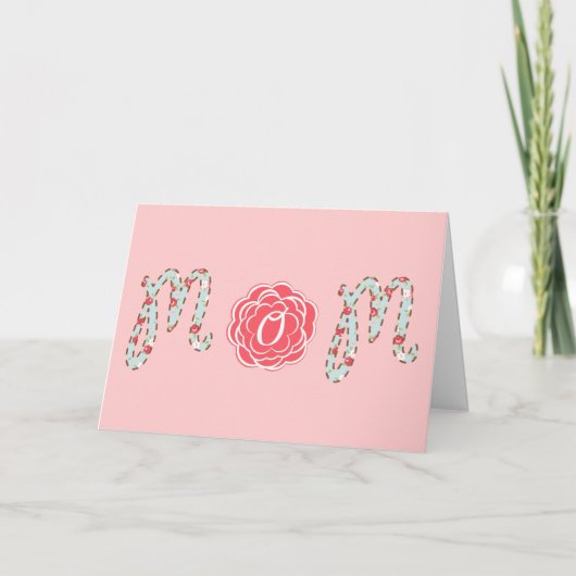 Carte Jolie Fête des mères de maman florale (Devant)