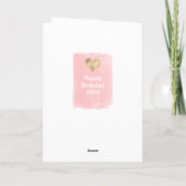 Carte Jolie fille 11e anniversaire rose et or (Dos)