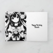 Carte Jolie Fille Anime Personnalisée Anniversaire (Intérieur)