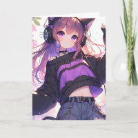 Jolie Fille Anime Personnalisée Anniversaire