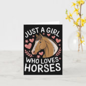 Carte Jolie Fille aux Chevaux Juste une fille qui aime l (Fleur jaune)