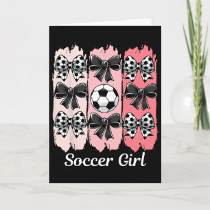 Carte Jolie Fille de Football Coquette Nœud Fille de Foo