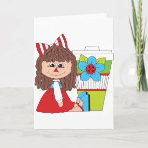 Carte Jolie Fille en Chiffon