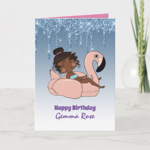 Carte Jolie Fille Noire Anniversaire - Beaucoup de Thème