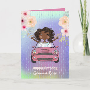 Carte Jolie Fille Noire Anniversaire - Beaucoup de Thème