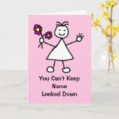 Carte Jolie fille serrure de dessin (Fleur jaune)