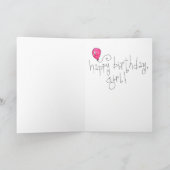 Carte Jolie fille Tween Joyeux anniversaire (Intérieur)