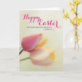 Carte Jolie Fleur Chrétienne Joyeuses Pâques (Fleur jaune)