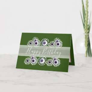 Carte Jolie Fleur Élégante Fleur de Marguerite Verte Ann