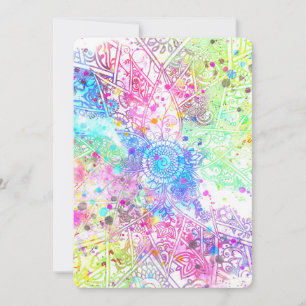 Carte Jolie fleur henné dessiné à la main aquarelles