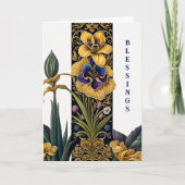 Carte Jolie Fleur Jaune Baptême Félicitations (Devant)