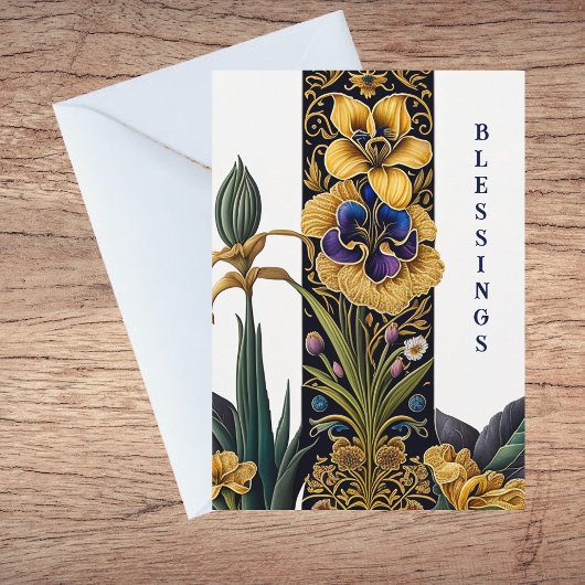 Carte Jolie Fleur Jaune Baptême Félicitations