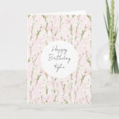 Carte Jolie Fleur rose pastel Anniversaire (Devant)
