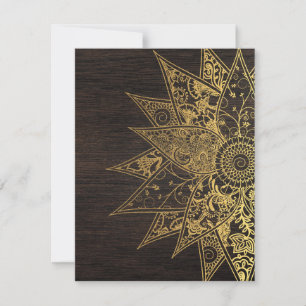Carte Jolie fleur tendance henné design dessiné à la mai